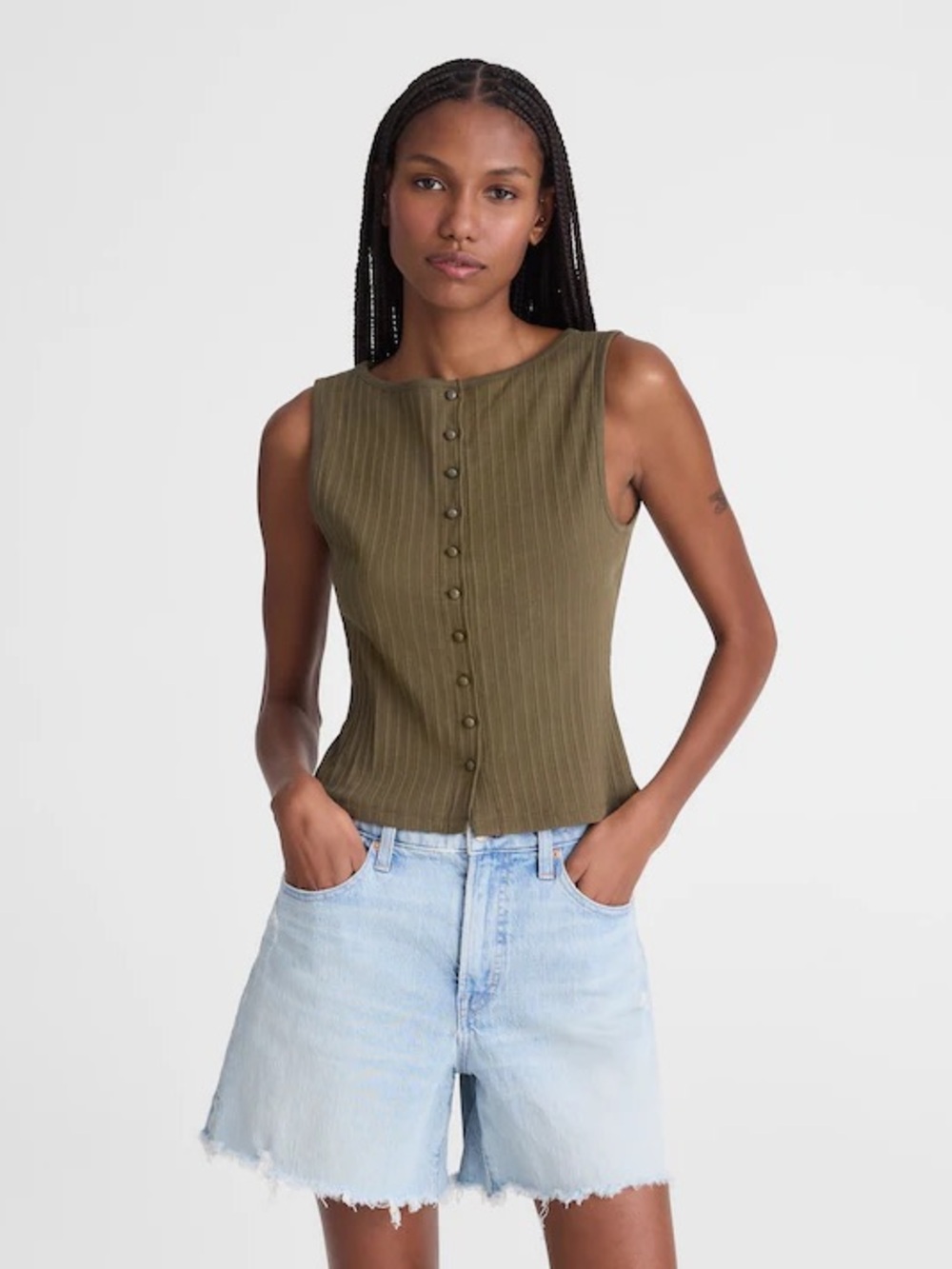 Madewell Ribbed Crewneck Shell Top